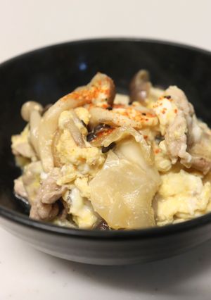 美味♪豚小間肉かんぴょうシメジの卵とじ-レシピのメイン写真