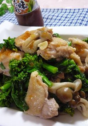 鶏肉と菜の花としめじのガーリック炒め-レシピのメイン写真