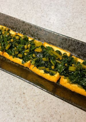 大根の葉と実山椒の甘辛炒め♪絹揚げ焼き-レシピのメイン写真