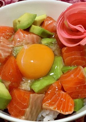 長芋・サーモン・アボカド丼-レシピのメイン写真