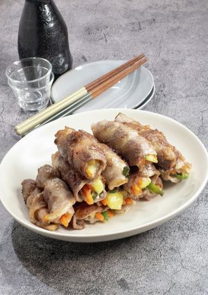 野菜の肉巻き(じゃが芋・人参・ピーマン)-レシピのメイン写真