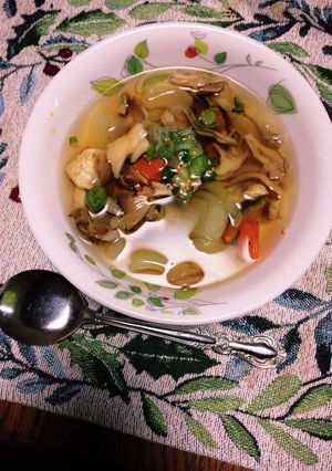 簡単ダイエット！野菜キノコの白だしスープ-レシピのメイン写真