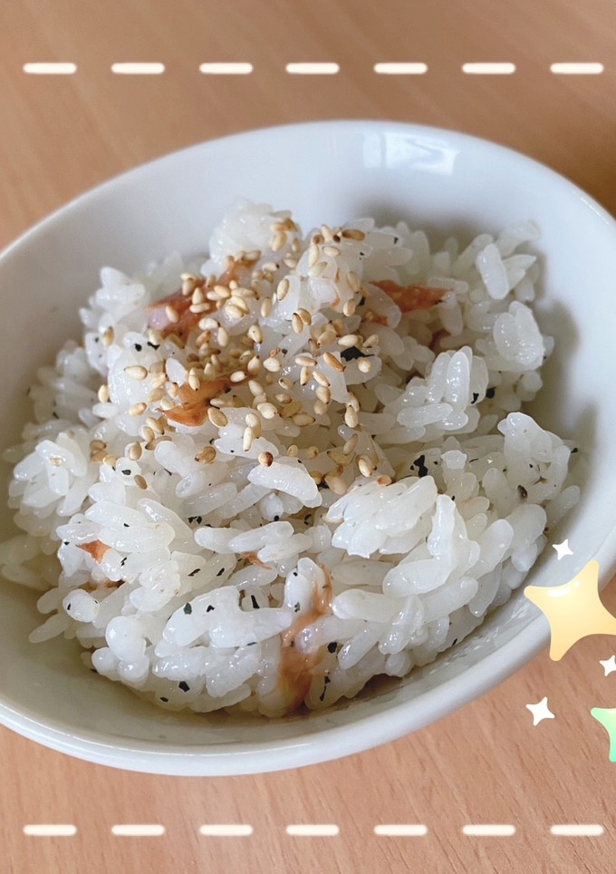 藍茶と梅干しの炊き込みご飯-レシピのメイン写真