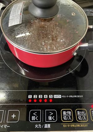 IHコンロであずきを煮る。-レシピのメイン写真