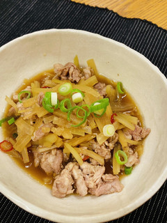 レンジで簡単、大根の皮と豚細切れ肉の煮物-レシピのメイン写真