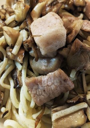 豚トロと舞茸の超簡単パスタ-レシピのメイン写真