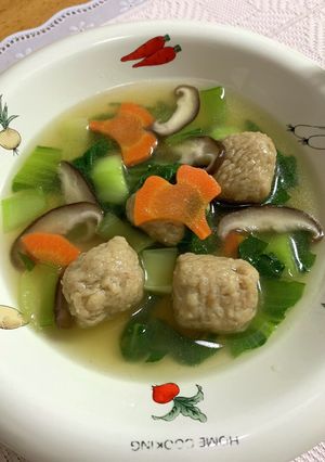 チンゲン菜と肉団子のスープ煮♪-レシピのメイン写真