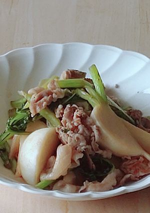 かぶと豚バラ★ガリぽんバター★お弁当-レシピのメイン写真