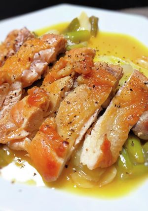 鶏もも肉と長ネギのディアボラ風-レシピのメイン写真