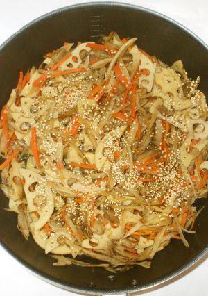 牛蒡蓮根人参のやわらかきんぴら♪簡単薬膳-レシピのメイン写真