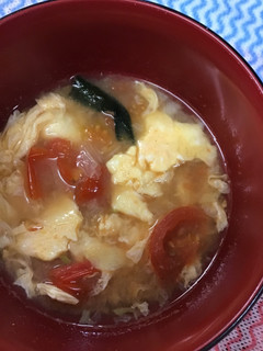 ゆうげの味噌汁/トマトと卵-レシピのメイン写真