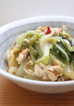とろ～り♪旬な白菜鶏ミンチ刻み揚げの煮物-レシピのメイン写真