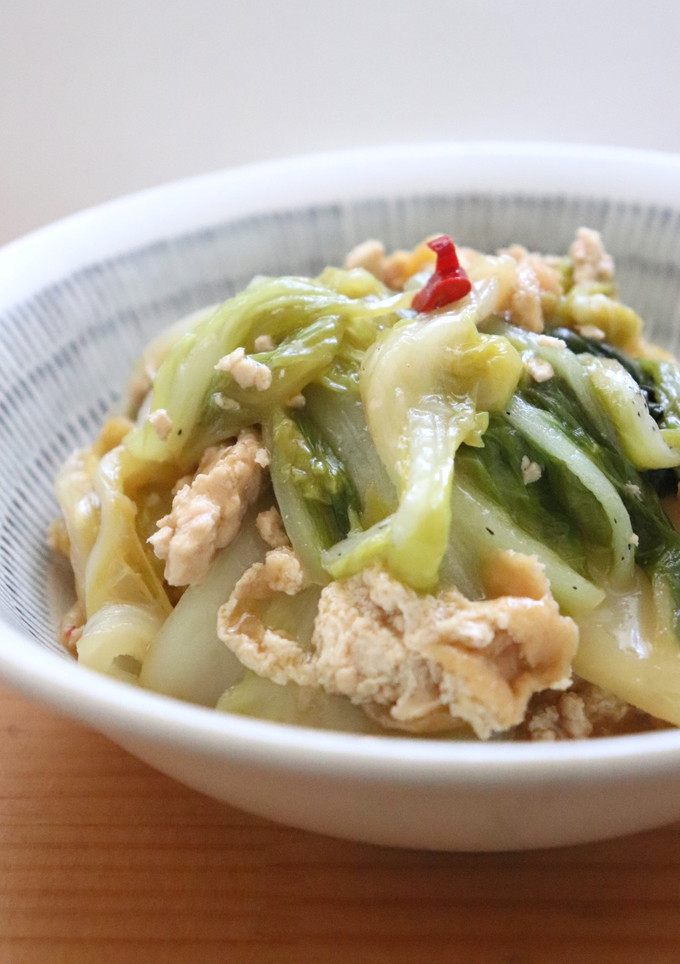 とろ～り♪旬な白菜鶏ミンチ刻み揚げの煮物-レシピのメイン写真