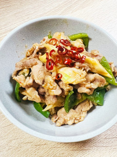 弁当用★豚肉ピーマン舞茸のピリ辛味噌炒め-レシピのメイン写真