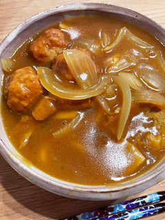 揚げ肉団子とエリンギのカレーうどん-レシピのメイン写真