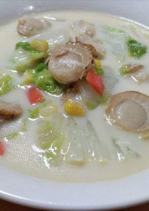 ベビーホタテと白菜のクリーム煮-レシピのメイン写真