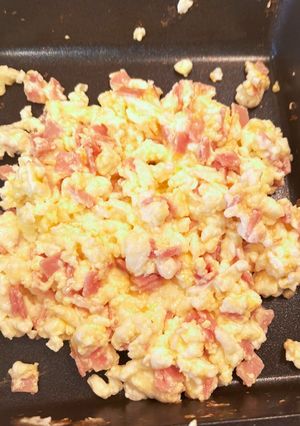 卵の白身でおまけの一品　ハムチーズエッグ-レシピのメイン写真