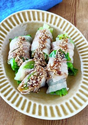 レンジで簡単♪レタス肉巻き-レシピのメイン写真
