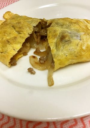 ビールのつまみ/豚ひき肉のオムレツ-レシピのメイン写真
