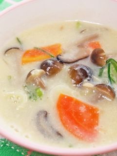 【学校給食】きのこの豆乳スープ-レシピのメイン写真