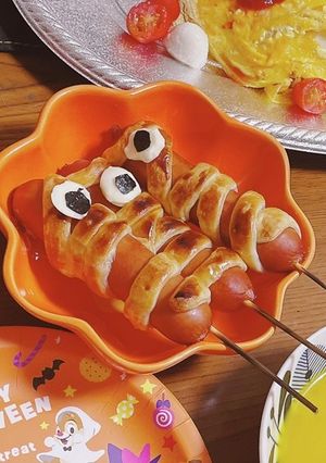 ハロウィン！ミイラウィンナー！簡単-レシピのメイン写真