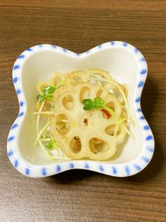 【副菜】花れんこんのガーリック炒め-レシピのメイン写真