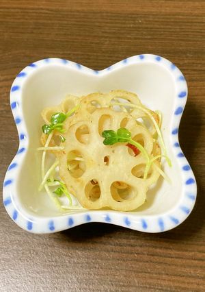 【副菜】花れんこんのガーリック炒め-レシピのメイン写真