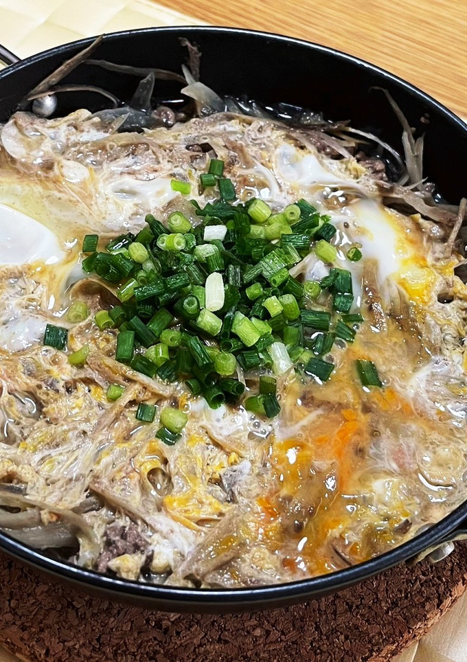 牛ひき肉とごぼうの柳川風-レシピのメイン写真