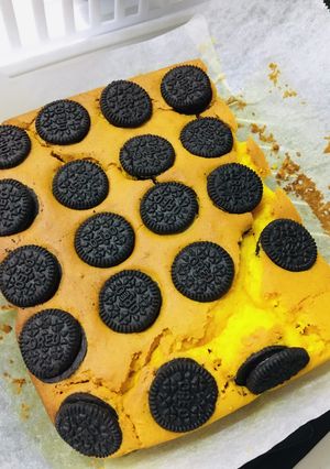 秋にハロウィンに!ホケミのかぼちゃケーキ-レシピのメイン写真