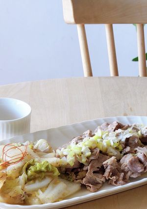 焼き肉店のねぎ塩ダレ★白菜蒸し煮の牛肉-レシピのメイン写真