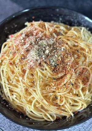 鮭のふりかけで！簡単ソース無しパスタ♪-レシピのメイン写真