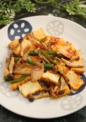 簡単!肉なし豚キムチ 厚揚げキムチ-レシピのメイン写真