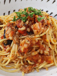 お手軽*鯖缶でもち麦パスタ-レシピのメイン写真