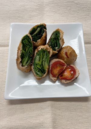 レタスとミニトマトの肉巻き-レシピのメイン写真