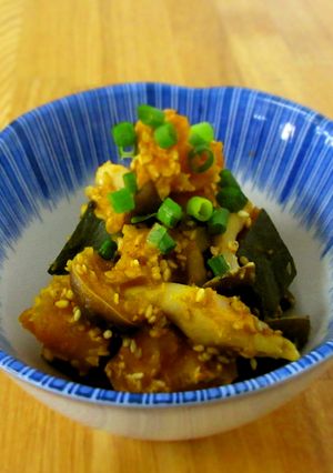 かぼちゃとしめじのごまみそ煮-レシピのメイン写真
