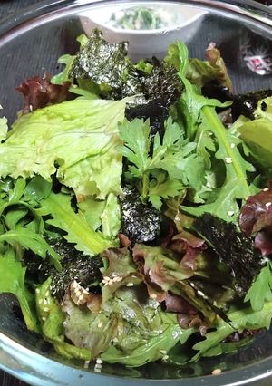 レタスと春菊のナムル風サラダ-レシピのメイン写真