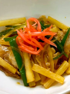 レンチン簡単!豚丼のタレで長芋肉野菜炒め-レシピのメイン写真