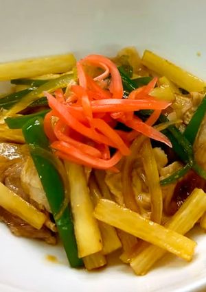 レンチン簡単！豚丼のタレで長芋肉野菜炒め-レシピのメイン写真