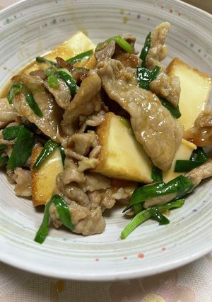 厚揚げと豚肉のニンニク醤油炒め-レシピのメイン写真