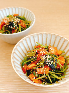 簡単おつまみ☆豆苗の海苔キムチ和え-レシピのメイン写真