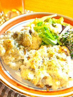 栗ご飯からの焼きリゾット-レシピのメイン写真