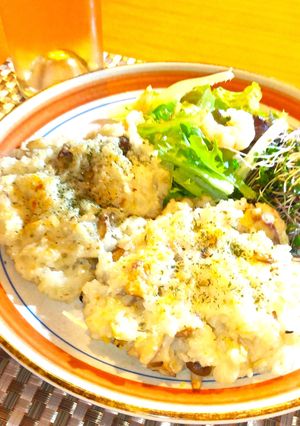 栗ご飯からの焼きリゾット-レシピのメイン写真