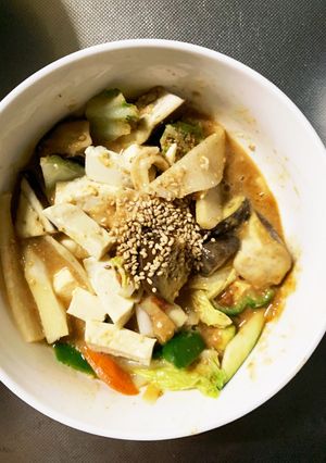 肉無豆腐簡単きな粉梅生姜焼き味野菜炒め-レシピのメイン写真