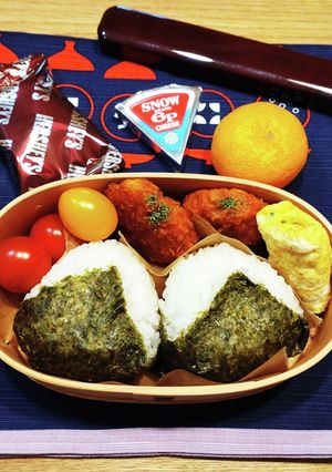 高１！男子弁当！明太子おにぎり　92-レシピのメイン写真