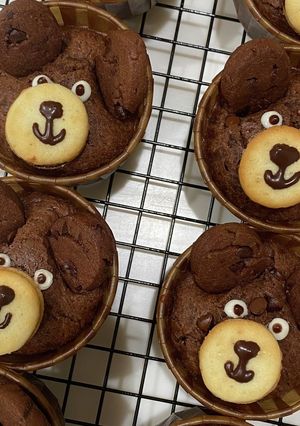 米粉 チョコバナナマフィン くまさん-レシピのメイン写真