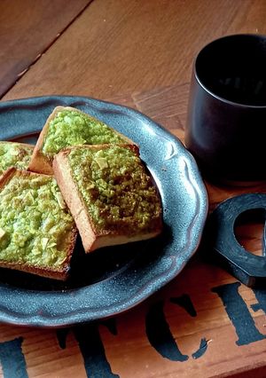10分おやつ☆抹茶アーモンドトースト-レシピのメイン写真