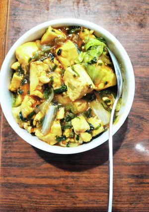 木綿豆腐とレタスの甘辛乗っけ丼-レシピのメイン写真