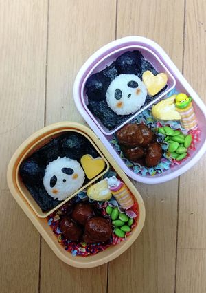 簡単パンダ弁当双子 記録用-レシピのメイン写真