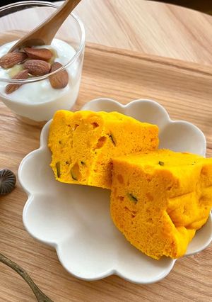 レンジで！グルテンフリーかぼちゃ蒸しパン-レシピのメイン写真