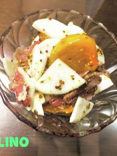 柿とカブのサラダ(マスタード風味)-レシピのメイン写真